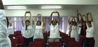 Servidores praticam ginástica laboral no Tribunal