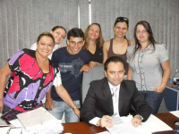 Juiz Jean Fábio Almeida de Oliveira e os estudantes da Fest