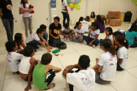 Crianças da comunidade Pindaí, em Paço do Lumiar, tiveram horas de aprendizado e diversão