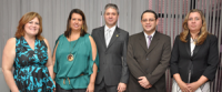 O juiz, com os des.  Ilka Esdra, Márcia Andrea  e James Magno e a juíza Liliana Bouéres