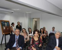 Juiz Manoel Veloso; juíza Sonia Amaral; secretário Pedro Fernandes e demais autoridades presentes ao evento