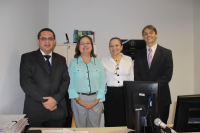 Corregedor James Magno, juízas Juacema Aguiar e Elzenir Lauande e o juiz Bruno Motejunas.