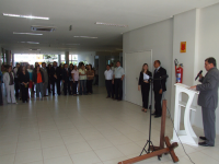 O então presidente do TRT-MA, desembargador Gerson de Oliveira Costa Filho, abriu o Salão e inaugurou o Espaço de Arte do FAS.