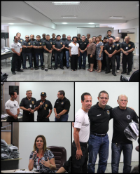 Agentes com desembargador James Magno, instrutor Luciano Lopes e equipe da Escola Judicial