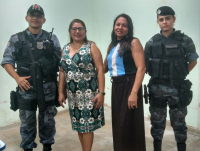 Os policiais militares Kleberton e Géssica e as servidoras da Secretaria de Educação Ivaneide e Vania