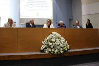 Desembargadora Solange de Castro Cordeiro fez a abertura da palestra do ministro Brito Pereira na sede do TRT-MA