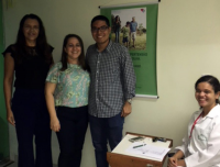 Os servidores Joana, Aurana e Iuri, do Gabinete da Desembargadora Ilka Esdra, com a estagiária de enfermagem Jéssica