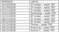 Cronograma definido para as trocas no prédio-sede do tribunal