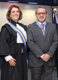 Desembargador James Magno com a desembargadora Maria Beatriz