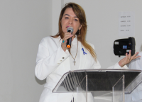 Presidenta Solange agradeceu aos organizadores e aos parceiros do evento, e deu a boa notícia sobre o estacionamento