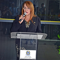 Ao inaugurar a requalificação da fachada do FAS, a presidenta Solange disse que também esteve na inauguração do Fórum em 2009
