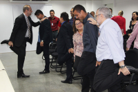 Antes de começar, ele conduziu uma dinâmica com os participantes