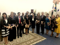 Presidenta Solange com a diretoria do Coleprecor desembargadores Eliney (presidente), Sérgio (vice-presidente), Paulo (secretário-geral), ministro do TST Douglas, entre outros