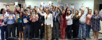 Presidenta Solange e gestores judiciais comemoram os excelentes resultados do Regional no IPC-Jus.