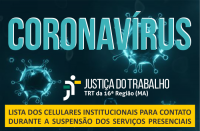 Coronavírus listas de celulares institucionais