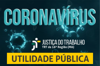 Tela em fundo preto sobre o coronavirus com título utilidade pública