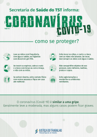 Orientações sobre a prevenção ao Coronavírus.