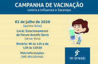 Setor de Saúde do TRT-MA realiza dia de vacinação contra Influenza e Sarampo nesta quinta-feira (2)