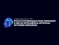 Imagem com fundo azul marinho para divulgação da notícia do CNJ: Webinar debate ética e governança da IA no Judiciário