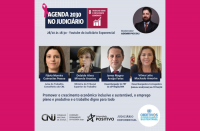 Banner da live Agenda 2030 no Poder Judiciário.