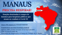 Imagem relativa à matéria sobre a campanha da Amatra XI #MANAUS PRECISA RESPIRAR