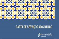 Capa da Carta de Serviços em azul com ilustração superior de azulejos