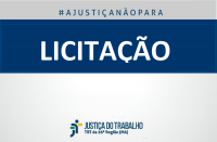 Imagem com marca do Tribunal e faixa azul escrito Licitação