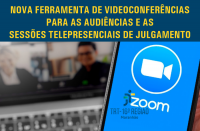 Tela de celular em destaque com os logos do Zoom e do TRT-MA