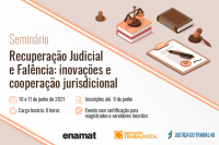 Identidade visual do Seminário Recuperação Judicial e Falência: inovações e cooperação jurisdicional 