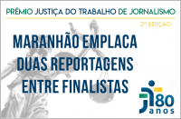 Imagem com marca da Justiça do Trabalho e simbolo do prêmio de jornalismo