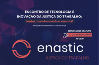 Arte do TRT13 para a notícia sobre o Encontro de Tecnologia e Inovação da Justiça do Trabalho (Enastic)