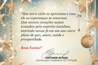 Imagem com texto da mensagem de Boas Festas do presidente do TRT-MA
