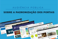 Arte do CNJ para notícia "Padrão mínimo para portais do Judiciário será debatido em audiência pública"