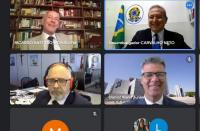 Imagem de quatro participantes da reunião telepresencial do Coleprecor em formato de galeria