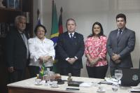 Professor Sétimo Waquim, deputada estadual Socorro Waquim, desembargador Carvalho Neto,  advogada Amanda Waquim (conselheira da OAB-MA) e advogado Ítalo Moraes.