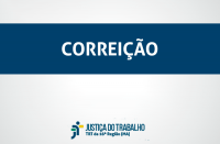 Imagem com fundo branco, com faixa azul marinho onde está escrita a palavra CORREIÇÃO, na cor branca, e abaixo a logomarca da Justiça do Trabalho