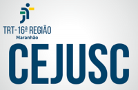 Imagem com fundo cinza claro, e a logomarca do TRT 16ª Região, onde se lê CEJUSC