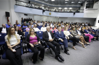 Representantes da magistratura, do Ministério Público, OAB e corpo funcional assistiram a palestra.