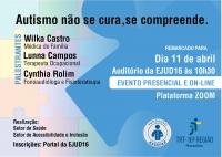 Imagem com fundo azulado mostrando peças de quebra-cabeça em tons pastéis transparentes. No topo, vê-se o nome da roda de conversa, em texto preto. Abaixo, informações sobre as palestrantes data, horário, local e inscrições, em textos  preto e branco. No canto inferior direito, veem-se as logomarcas da ASSEFAZ e do TRT-16.