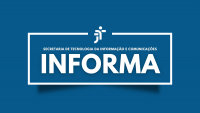 Arte com fundo azul e ao centro a mensagem: "Secretaria de Tecnologia da Informação e Comunicações INFORMA" escrito com letras brancas. Na parte superior, encontra-se a logo da Justiça do Trabalho.