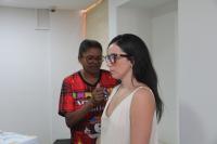Foto mostra uma servidora sendo vacina, durante campanha de vacinação no TRT-16