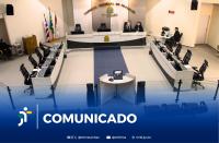 Arte feita com a foto do Plenário e os destaque na parte inferior: COMUNICADO