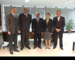 Ministro corregedor Carlos Alberto Reis de Paula e representantes da Associação dos Magistrados do Trabalho