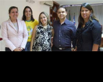Desa. Márcia  Andrea Farias (e), Celso Botão, Anne Karoline  Carvalho, Gabriela Gaspar e a juíza Liliana Bouéres