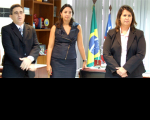 Euvaldo Melo, Gabriela Gaspar (diretora de Pessoal) e a desembargadora Márcia Andrea Farias 