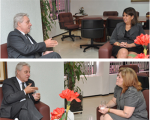 Corregedor-geral com a presidente e a vice-presidente do TRT, desembargadoras  Márcia Andrea Farias e Ilka Esdra