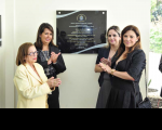 Maria Primavera Rocha (viúva do juiz homenageado) e as magistradas Márcia Andrea Farias, Fernanda Franklin e Noélia Rocha