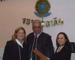 Desembargadores Alcebíades Tavares (decano do tribunal) e a Desa. Ilka Esdra