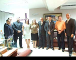 Novos empossados, a presidente do TRT Ilka Esdra e o vice-presidente Luiz Cosmo