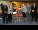 Ministro Antônio José Levenhagen;des. Luiz Cosmo; servidores Célia Muniz, Olívia Almeida, Ana Lúcia Silva, Marcos Silva e David Tedson